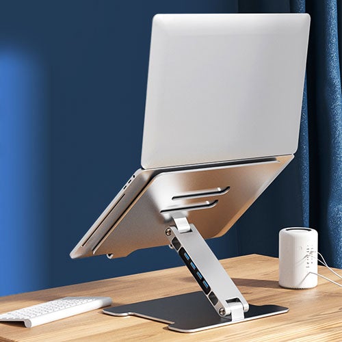 Cooling Laptop/Tablet Stand with 4 USB 3.0/SD Card Slots (Foldable, Portable)