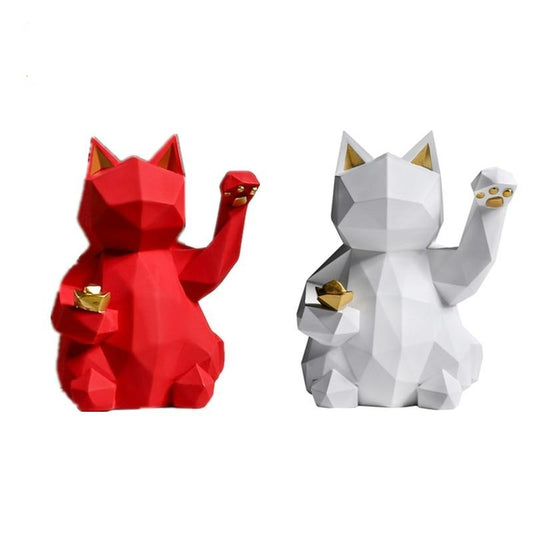 Geometry Lucky Cat Figurines