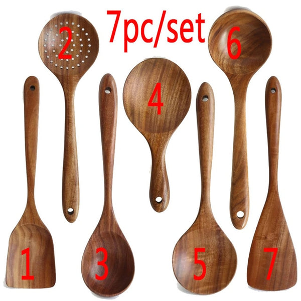 Natural Wood Tableware Spoon