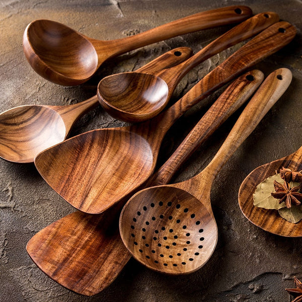 Natural Wood Tableware Spoon